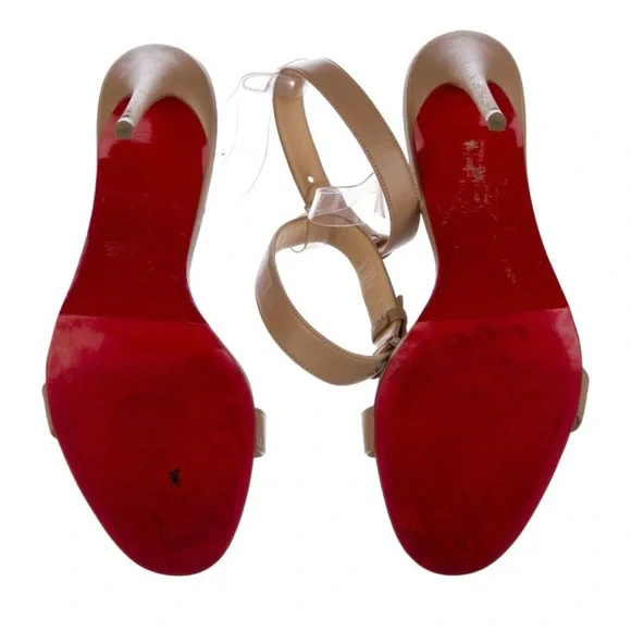 Christian Louboutin Tan Ankle Strap Heels - Picture 5 of 5